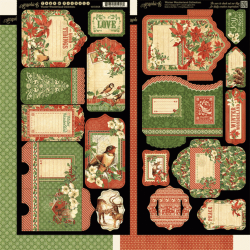 Набор высечек из кардстока Graphic 45 Winter Wonderland  Collection